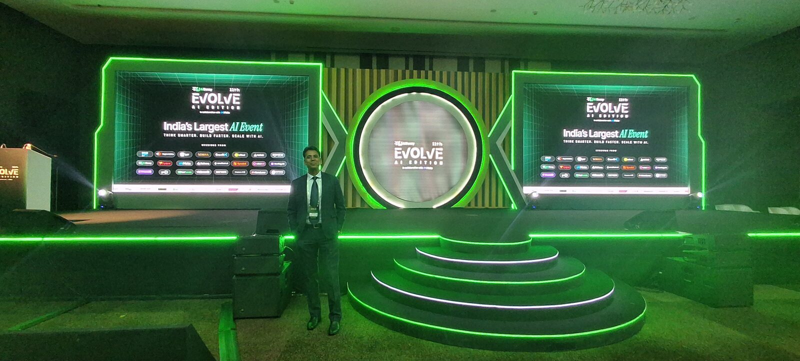 Capt. Prabhu on stage at India's largest AI industry event.