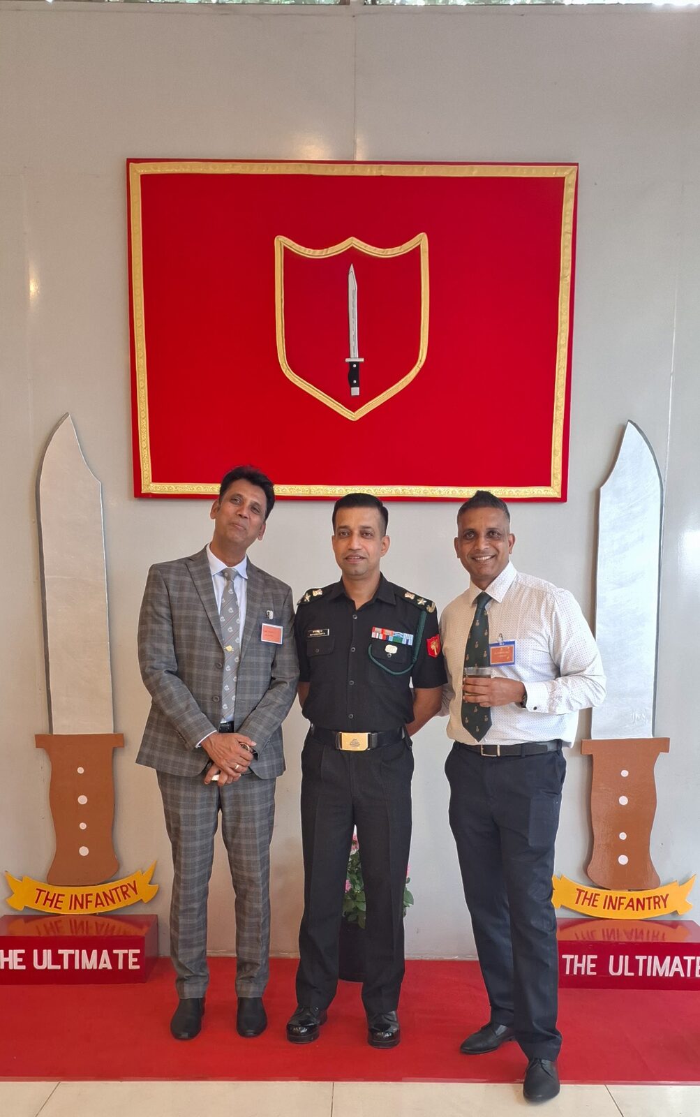 Capt. Prabhu with a serving Indian Army Infantry officer at a regimental event.